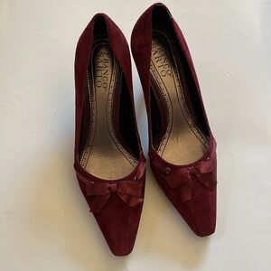Vintage Franco Sarto Red Ribbon Kitten Heels